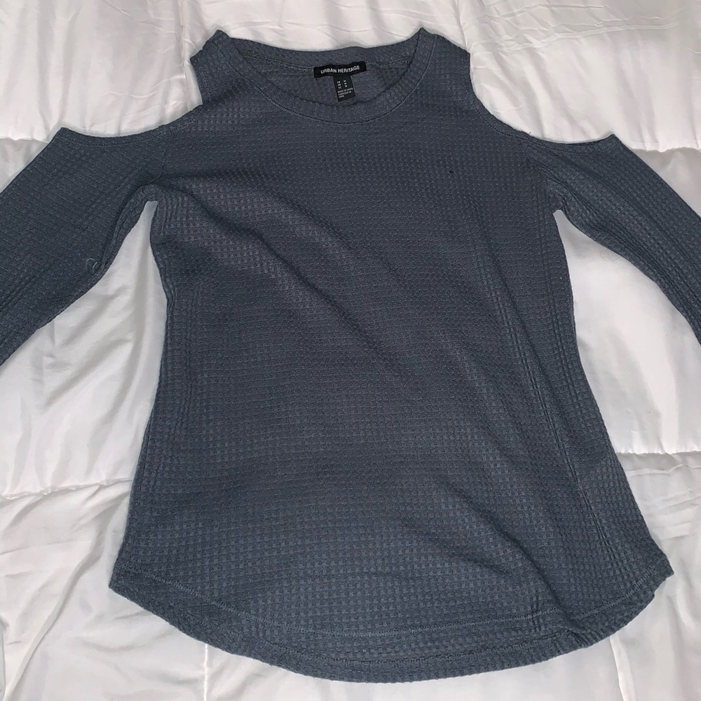 Urban Heritage Blue Shoulder-less Sweater